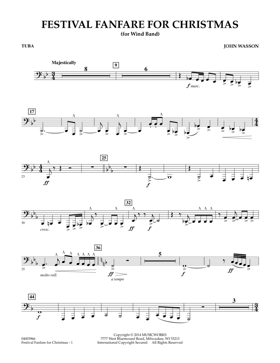 Festival Fanfare for Christmas (for Wind Band) - Tuba