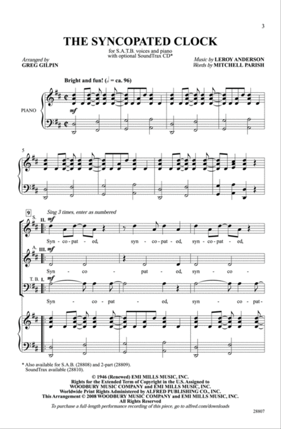 The Syncopated Clock 4-Part scores gallery preview page 2