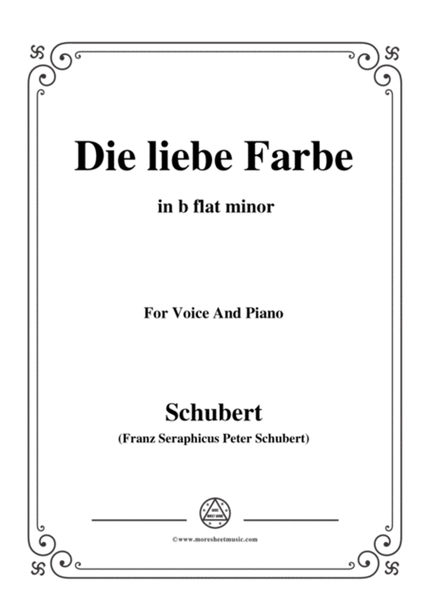 Schubert-Die liebe Farbe,from 'Die Schöne Müllerin',Op.25 No.16,in b flat minor,for Voice&Piano image number null