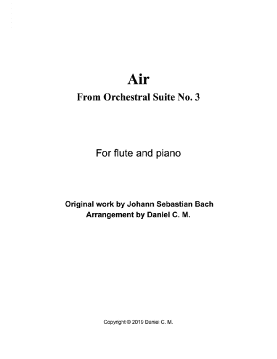 Air for flute and piano (simplified) Flute Solo scores gallery preview page 1