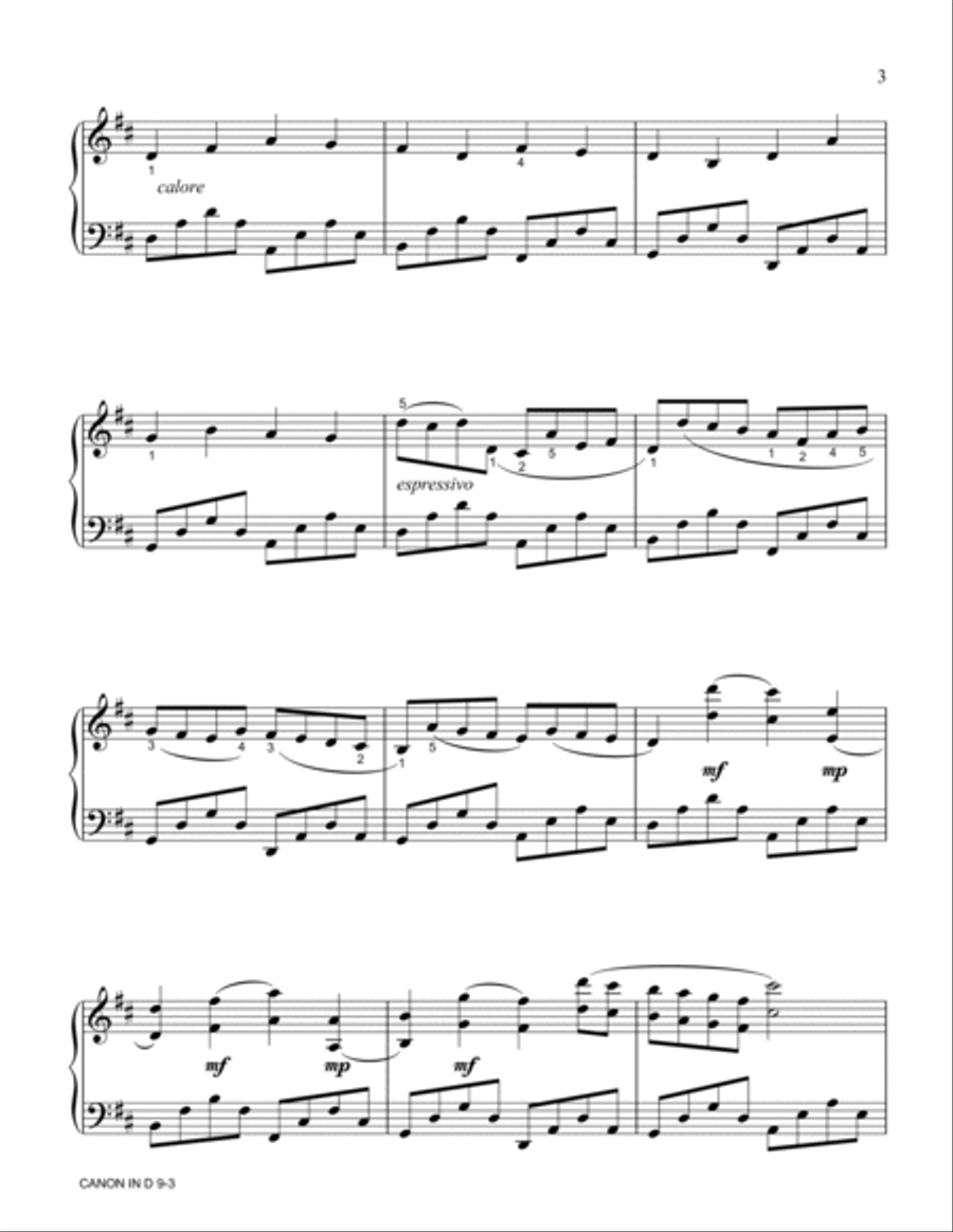 Canon In D (Arranged For Intermediate Piano) Piano Method scores gallery preview page 3