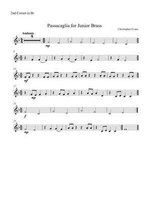 Passacaglia for Junior Brass Ensemble - 2nd Cornet Part (Bb)