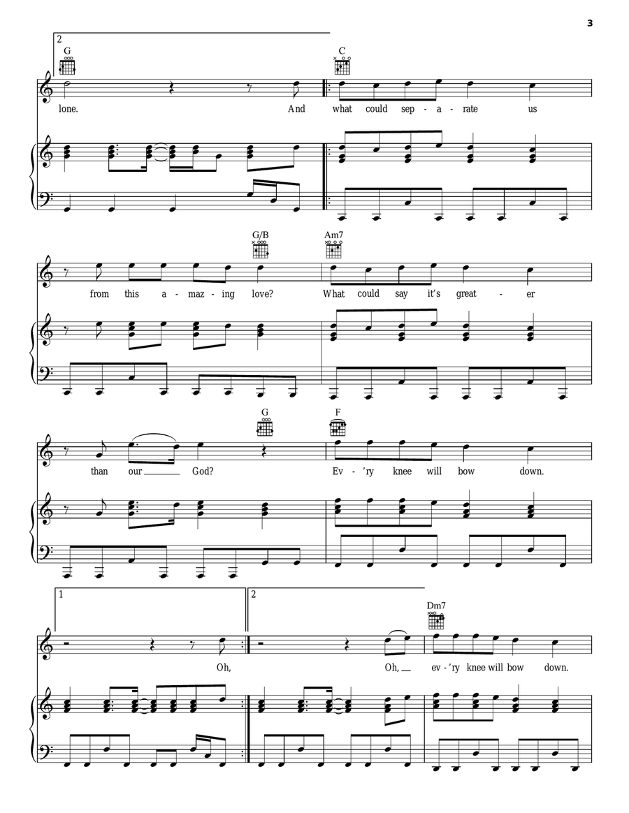 God and God Alone Piano, Vocal, Guitar scores gallery preview page 3
