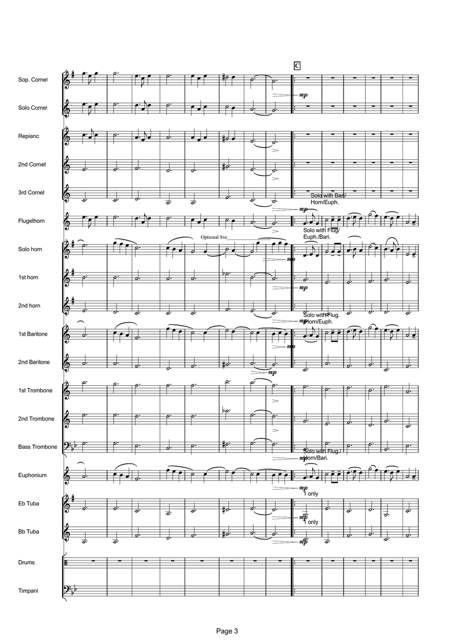 The Skye Boat Song (Brass Band Parts - Full Set) Brass Band scores gallery preview page 5