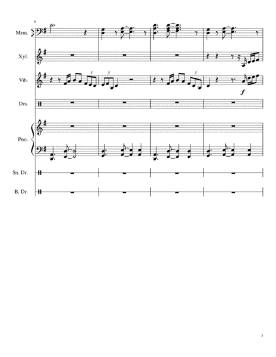 Thinking Out Loud Percussion Ensemble scores gallery preview page 3