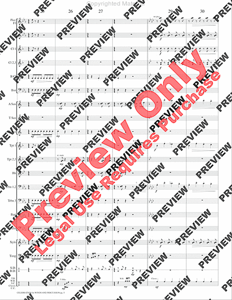 Celebration for Winds and Percussion Concert Band scores gallery preview page 8