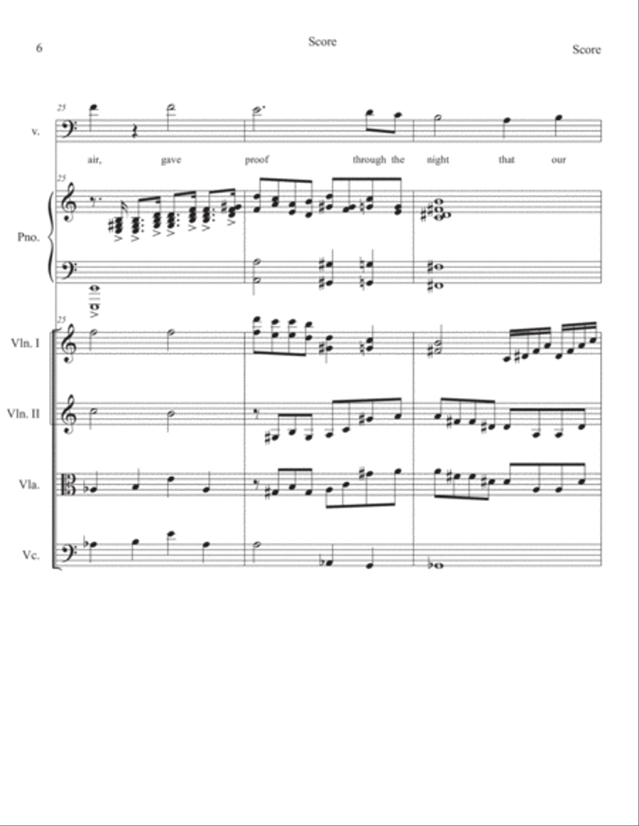 The Star Spangled Banner (String Quintet and Voice) String Orchestra scores gallery preview page 6