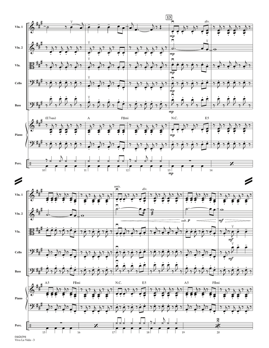 Viva La Vida - Full Score Orchestra scores gallery preview page 3
