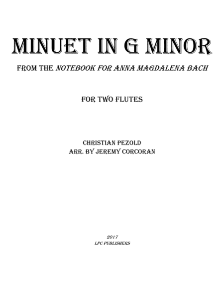 Minuet in G Minor from Notebook for Anna Magdelena Bach image number null