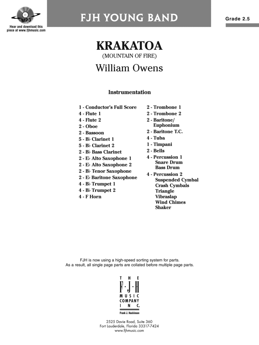 Krakatoa: Score