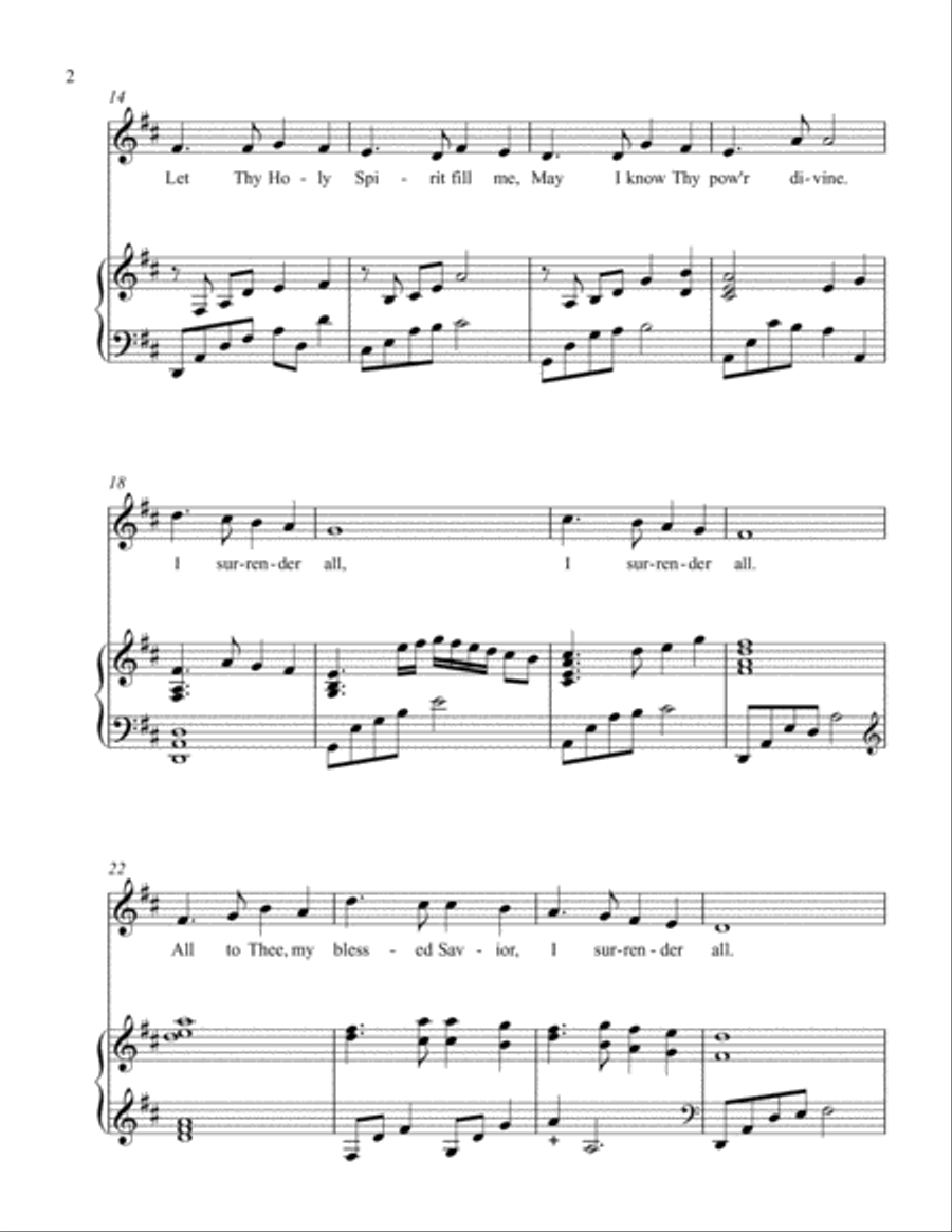 I Surrender All - for medium voice and lever or pedal harp Pedal Harp scores gallery preview page 3