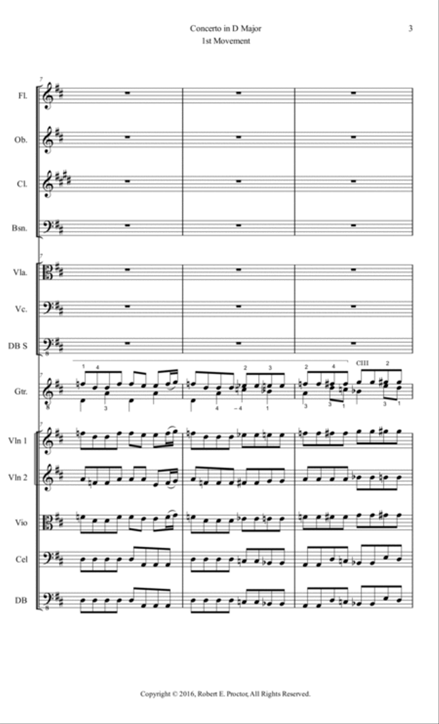 Vivaldi Concerto in D Major for Classical Guitar Small Ensemble scores gallery preview page 4