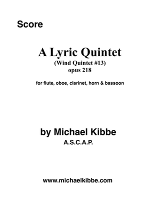 Lyric Quintet (WQ#13) opus 218