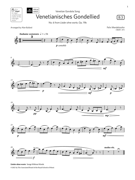 Venetianisches Gondellied (Grade 3 List B3 from the ABRSM Clarinet syllabus from 2022)