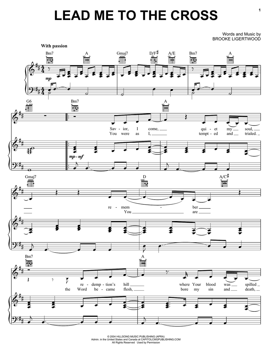 Lead Me To The Cross Acoustic Guitar scores gallery preview page 1