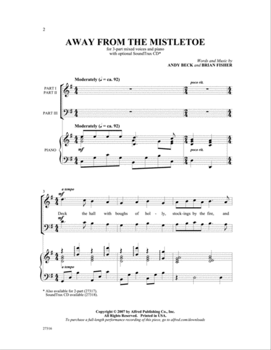 Away from the Mistletoe 3-Part scores gallery preview page 2