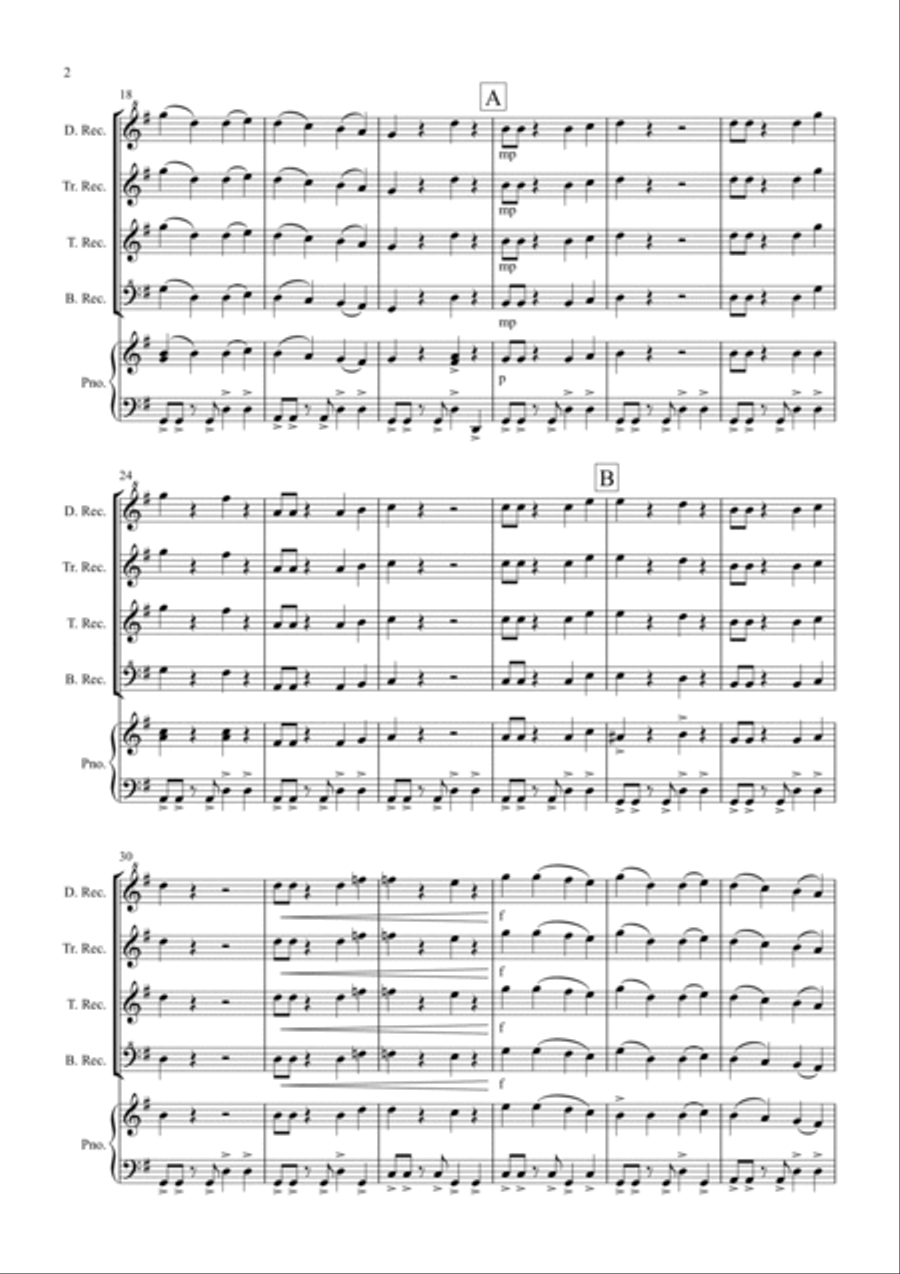 Little Tango for Recorder and Piano Small Ensemble scores gallery preview page 2