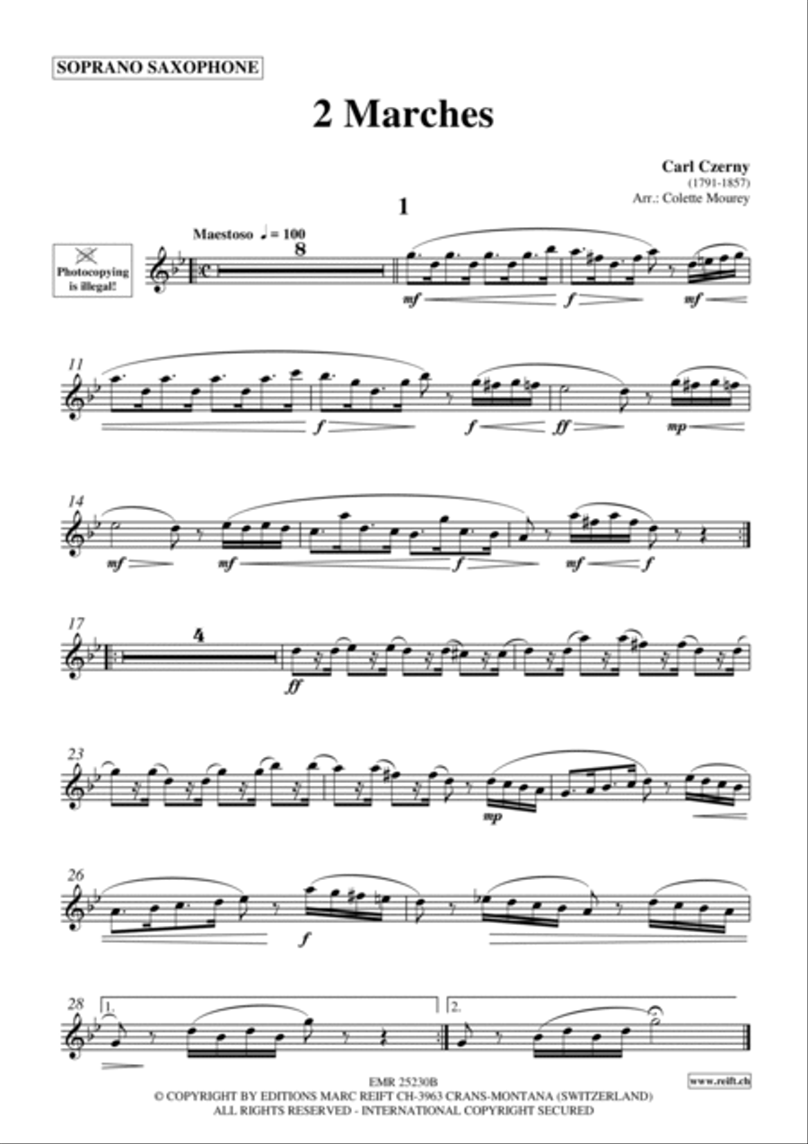 2 Marches Soprano Saxophone scores gallery preview page 2