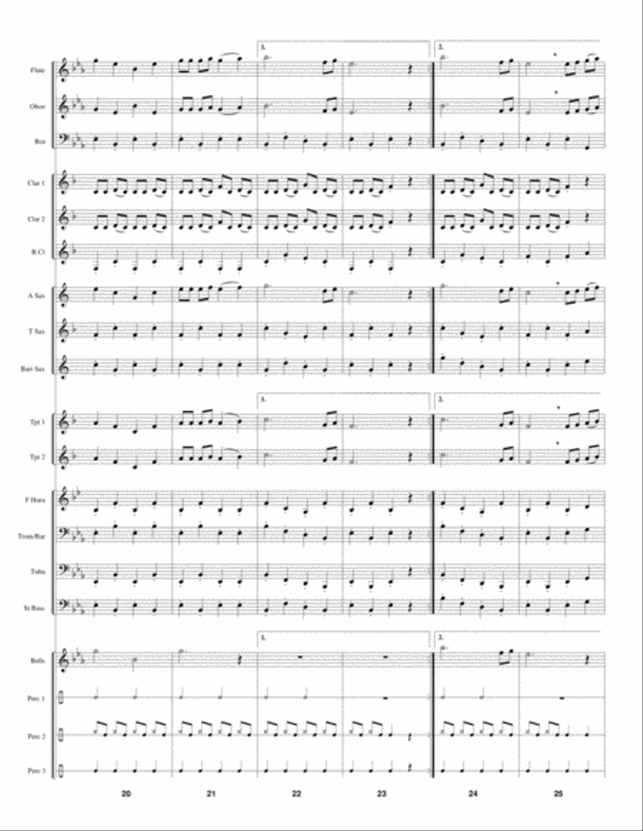 MARCH BAPTISTE (concert band - medium easy - score, parts & license to copy) image number null