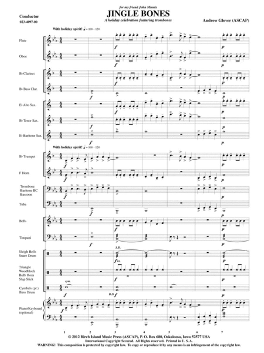 Jingle Bones Concert Band scores gallery preview page 2