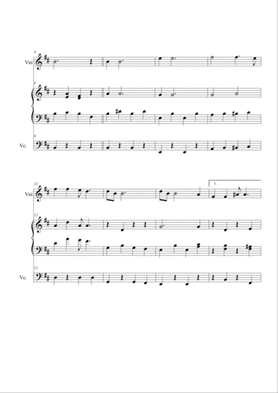 Go down Moses. Violin, piano and cello Piano Trio scores gallery preview page 2