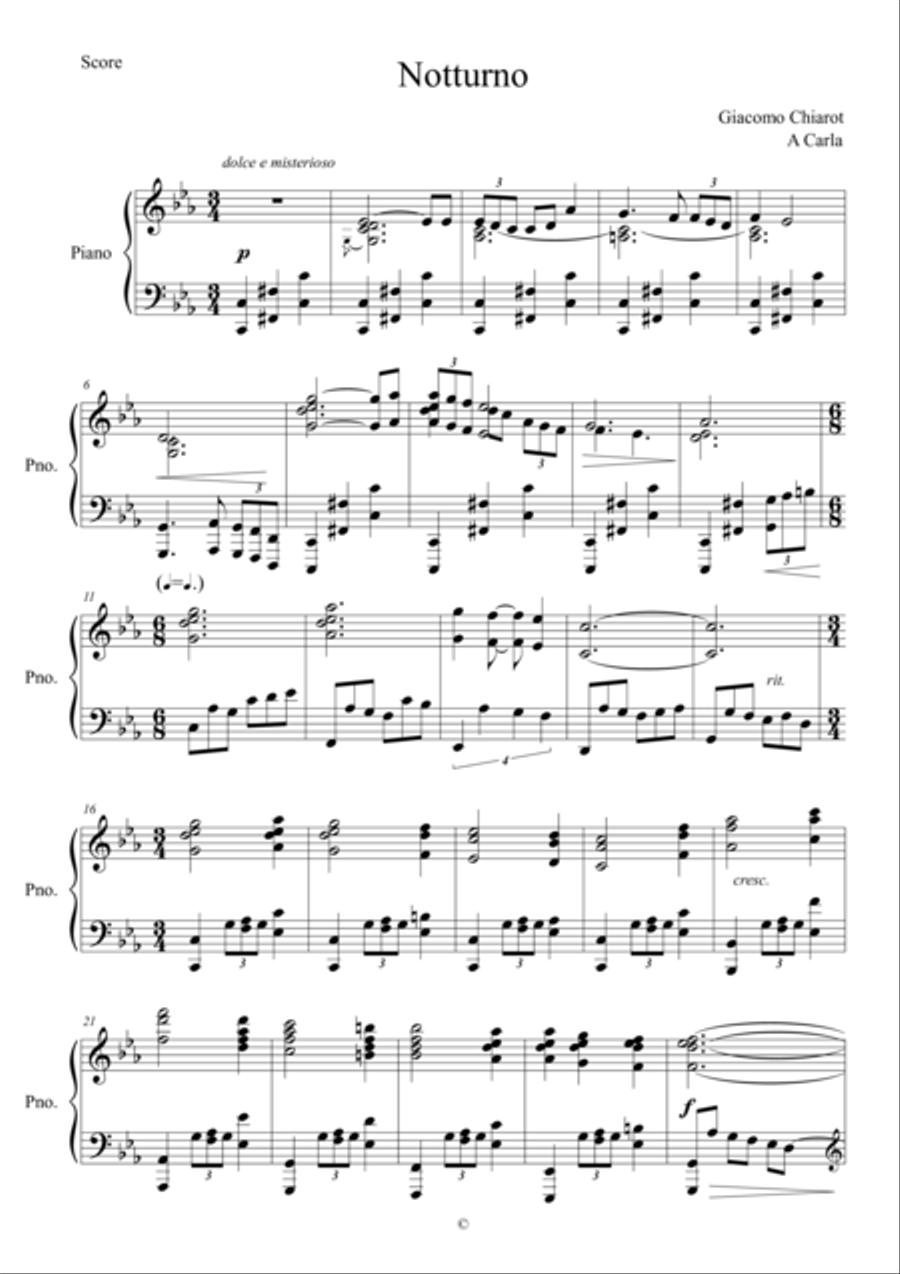 Notturno Notturno Piano Solo scores gallery preview page 1