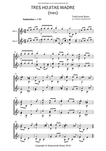 Six Guitar Duets for the development of Sight Reading Intermediate Level image number null