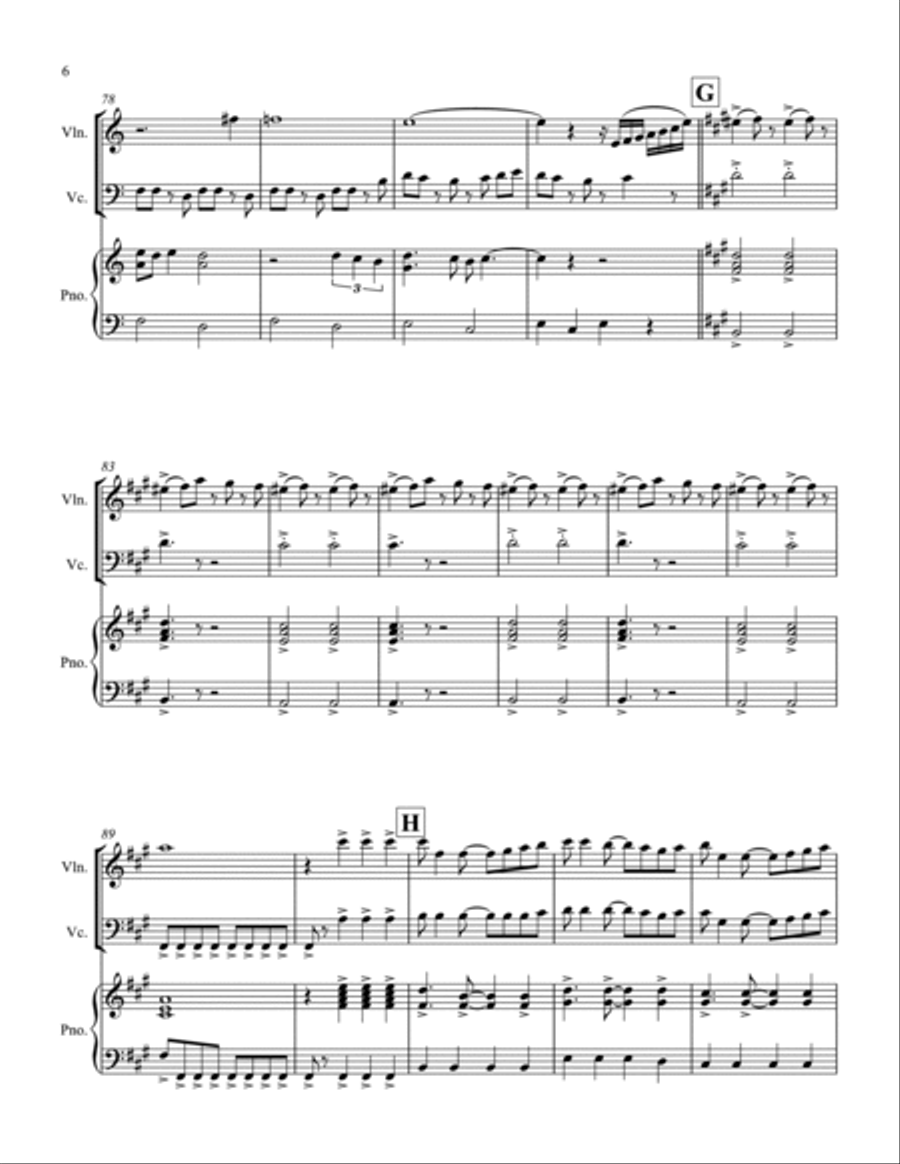 Can't Take My Eyes Off Of You Piano Trio scores gallery preview page 6