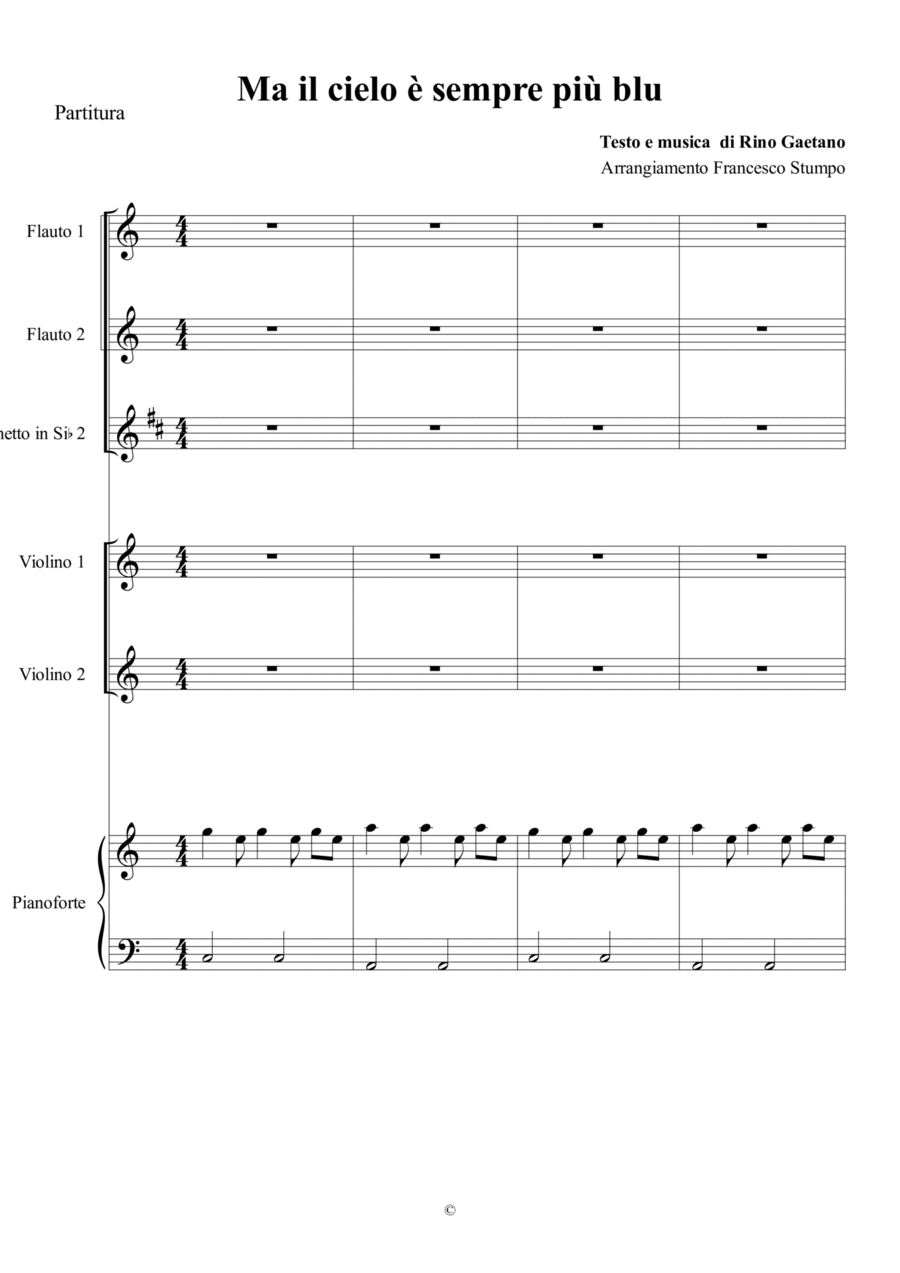 Ma Il Cielo E' Sempre Blu Piano scores gallery preview page 1