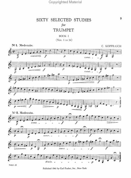 Sixty Selected Studies for Trumpet, Book I