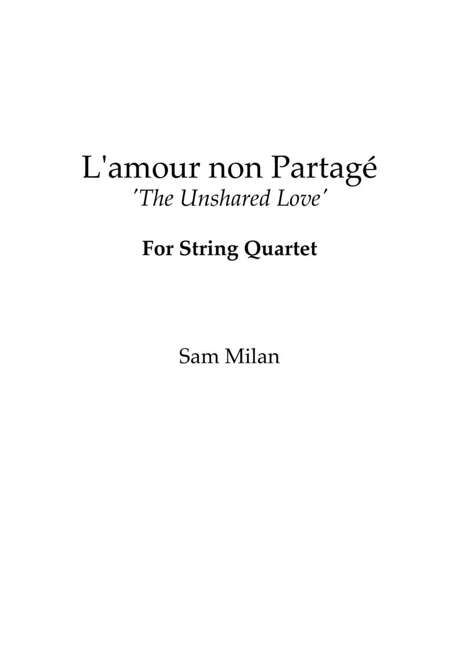 L'amour non Partagé L'amour non Partagé String Quartet scores gallery preview page 1