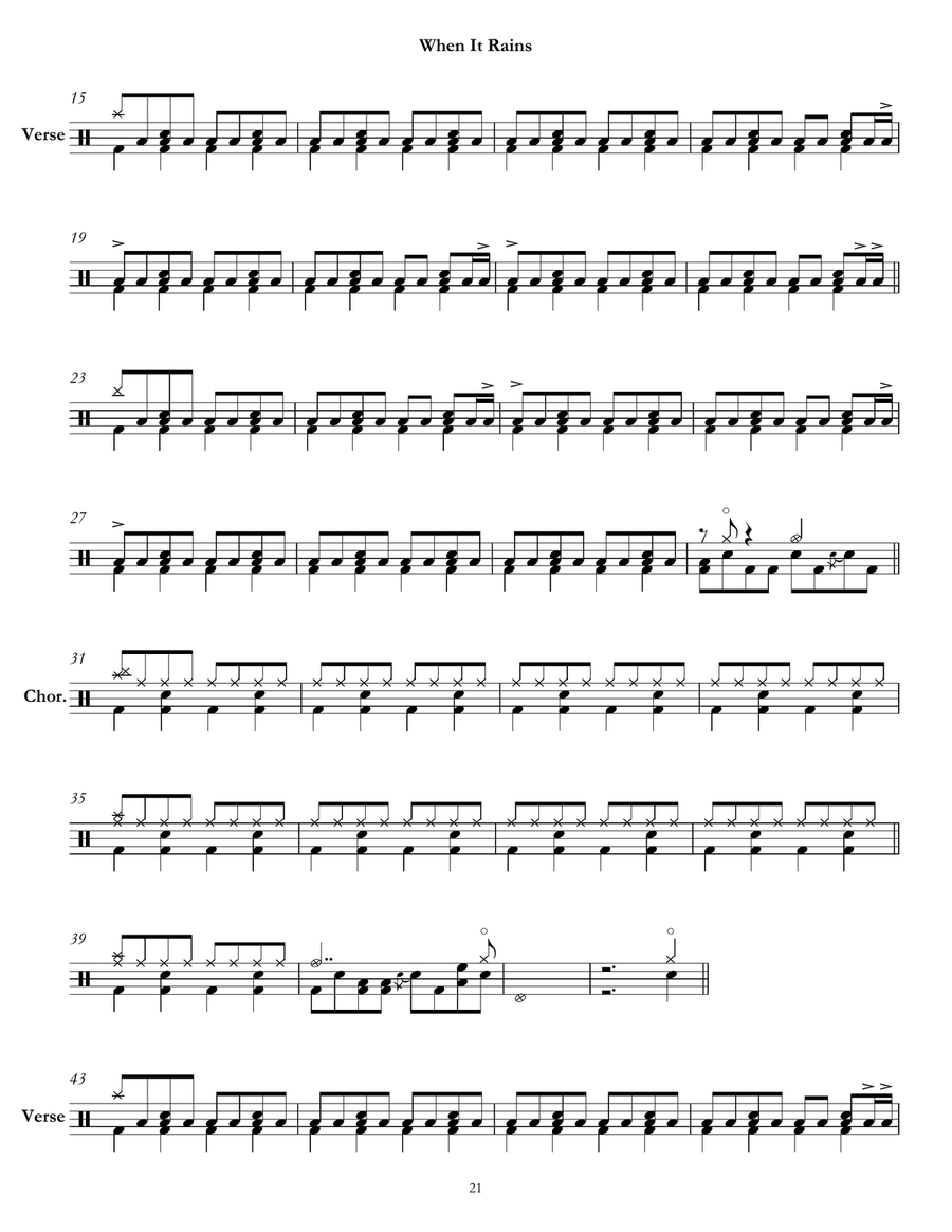 When It Rains Drum Set scores gallery preview page 2