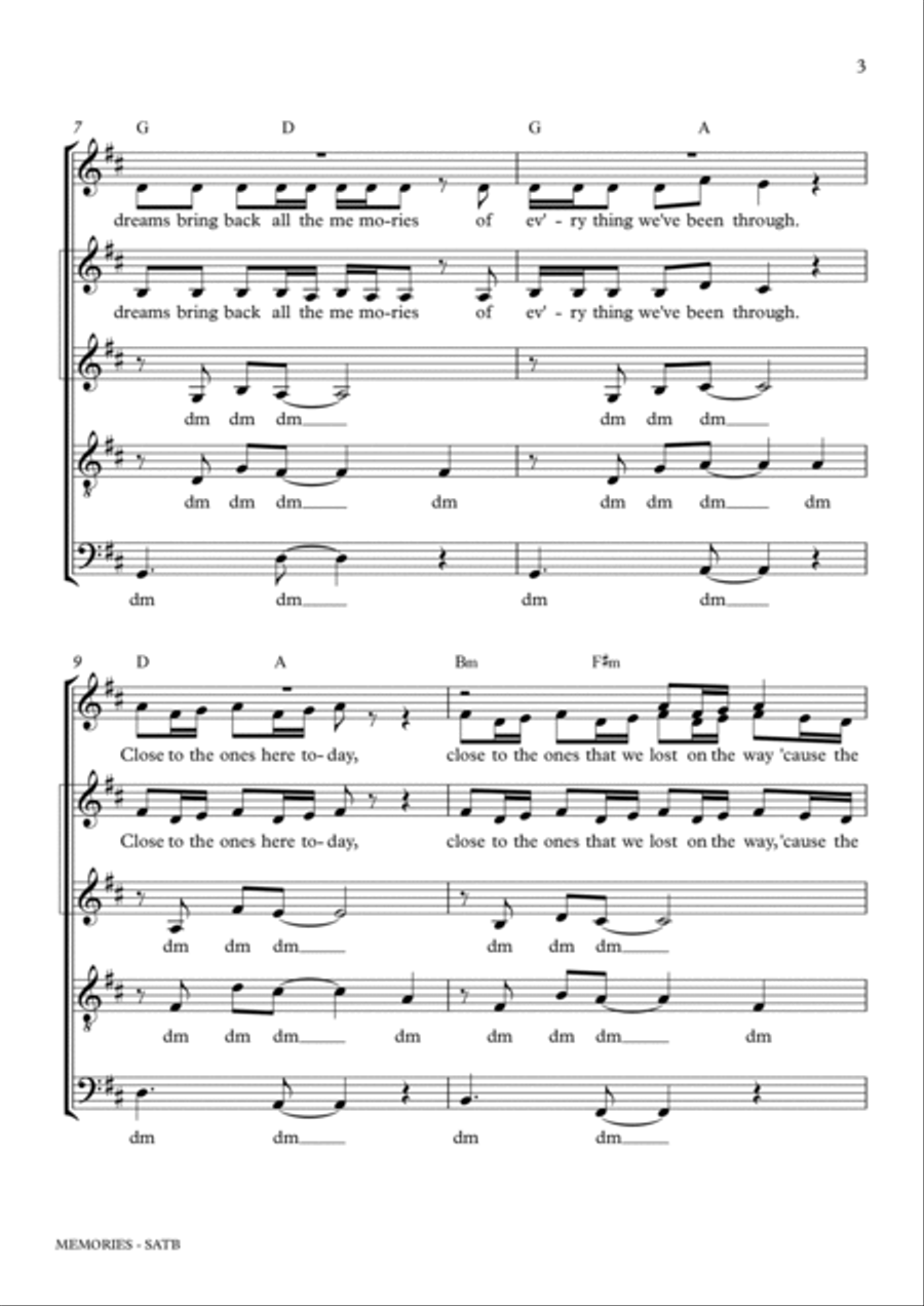 Memories 4-Part scores gallery preview page 3