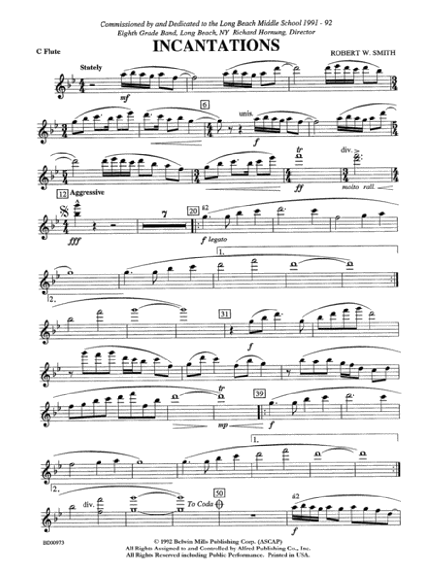Incantations: Flute Concert Band scores gallery preview page 1
