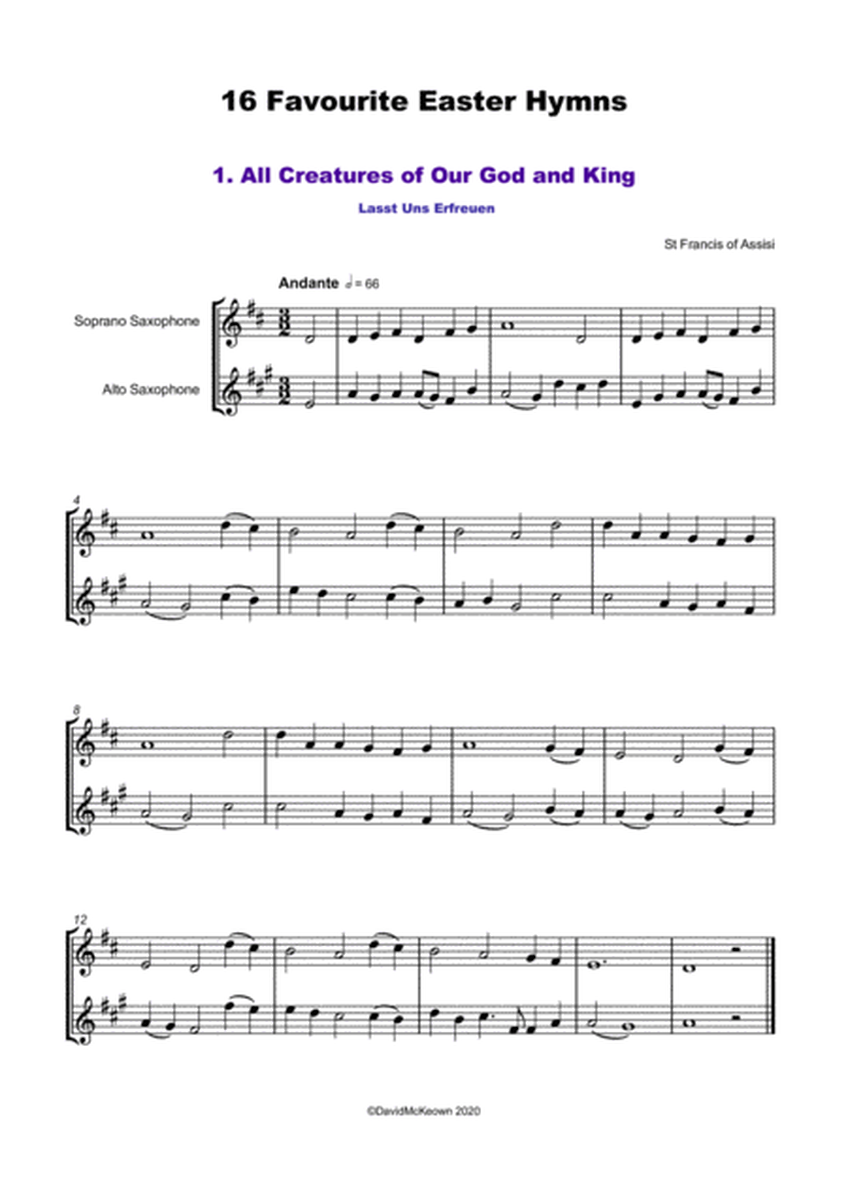 16 Favourite Easter Hymns for Soprano and Alto Saxophone Duet