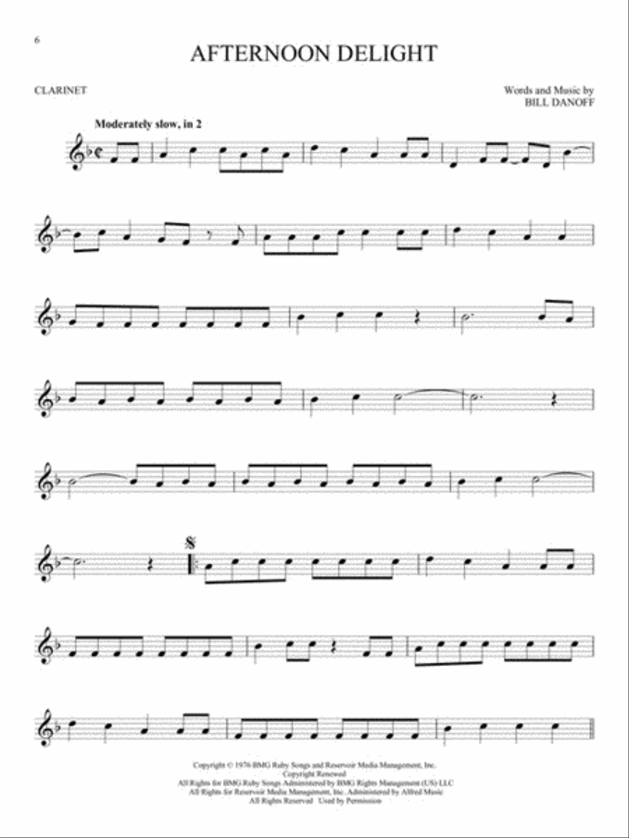 101 Popular Songs 101 Popular Songs Clarinet Solo scores gallery preview page 5