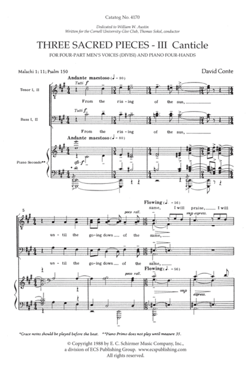 Three Sacred Pieces: 3. Canticle (Downloadable)