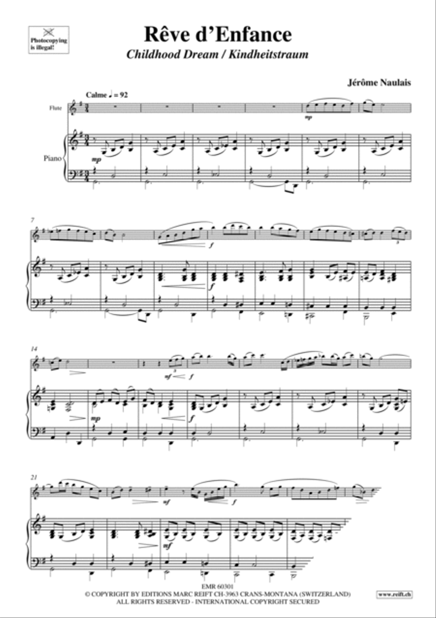Reve d'Enfance Flute Solo scores gallery preview page 5