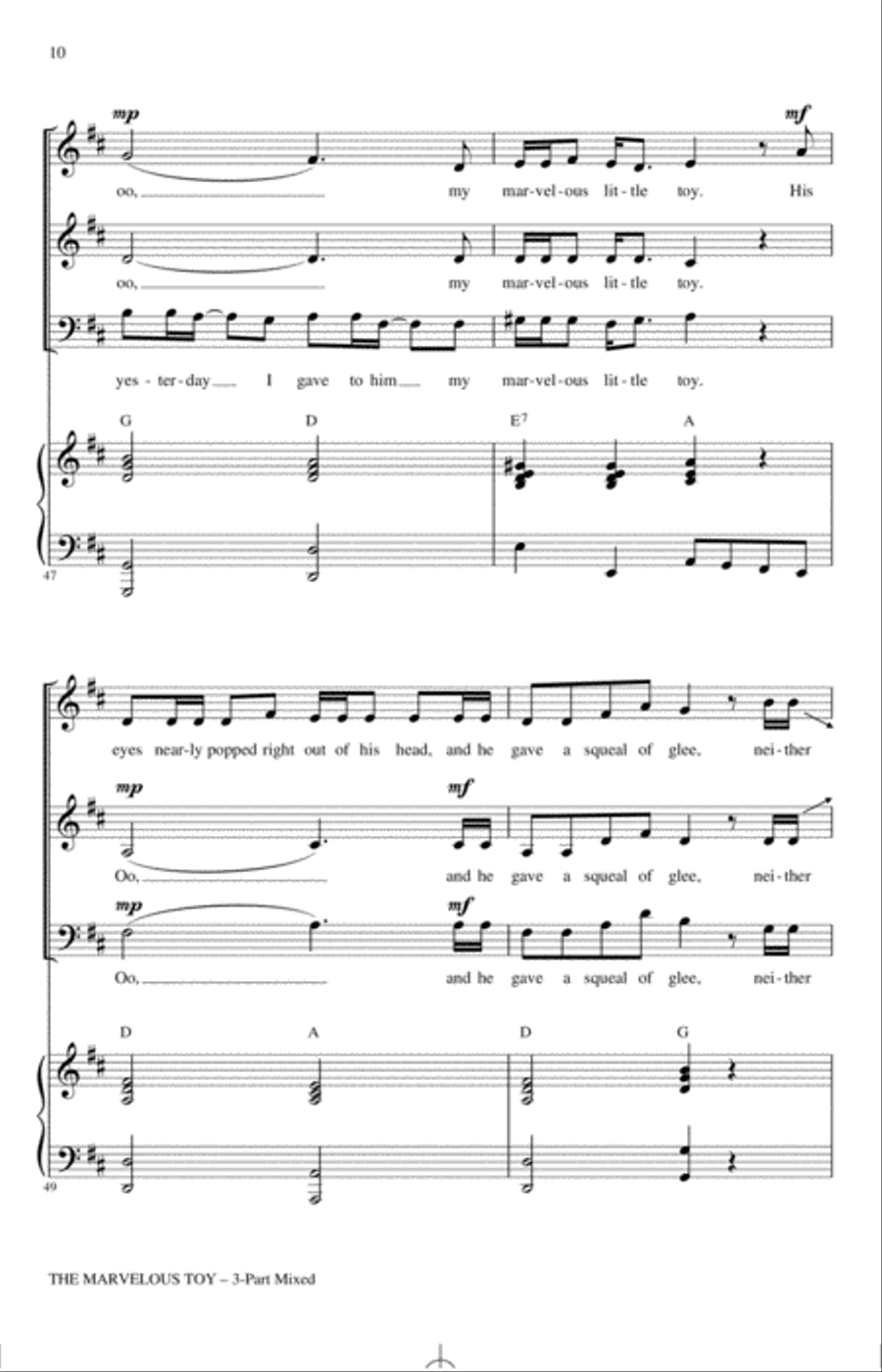 The Marvelous Toy (arr. Alan Billingsley) 3-Part scores gallery preview page 9