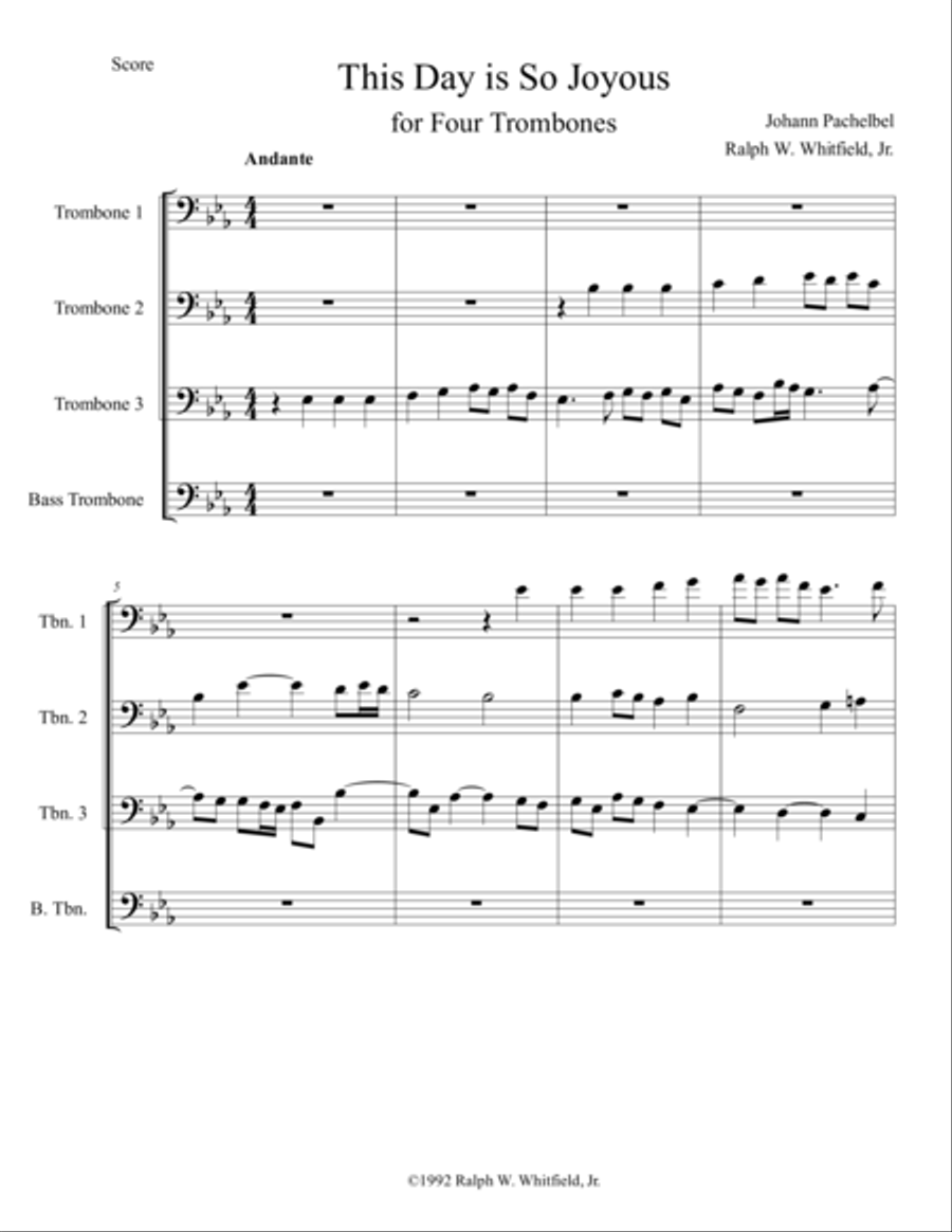 This Day is So Joyous - Trombone Quartet Trombone Quartet scores gallery preview page 1
