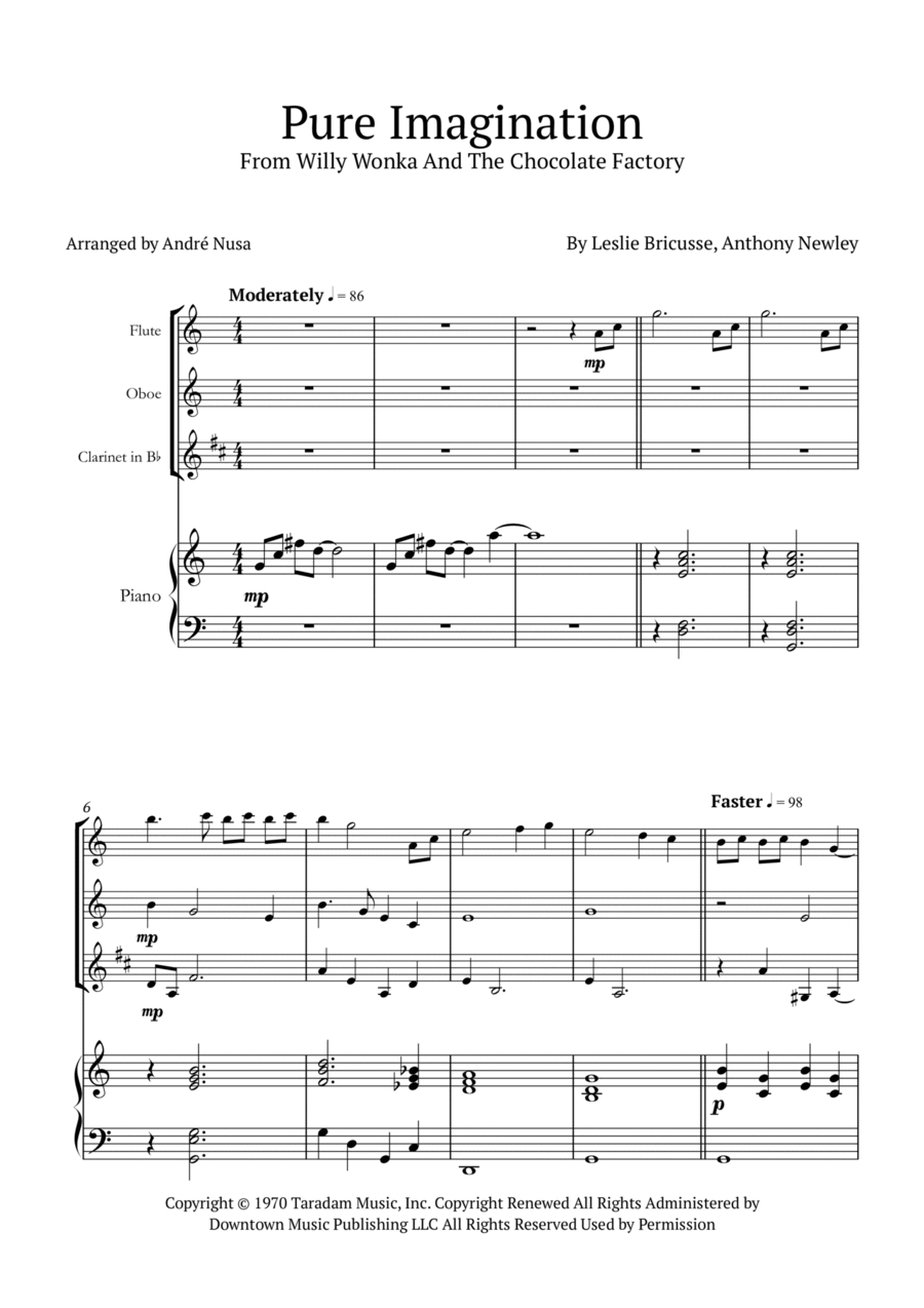 Pure Imagination Clarinet scores gallery preview page 1