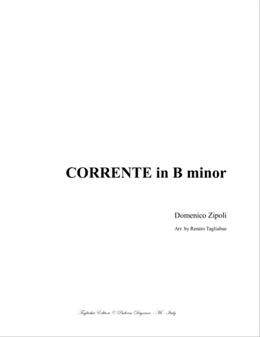 CORRENTE in B Minor - Zipoli - For Organ Organ Solo scores gallery preview page 1
