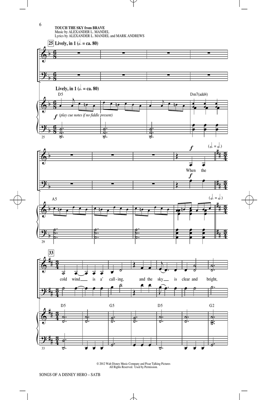 Songs of a Disney Hero 4-Part scores gallery preview page 5