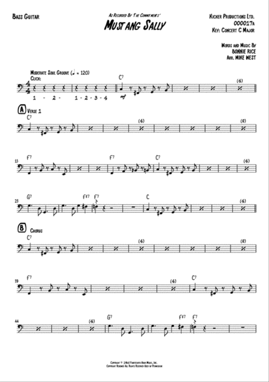 Mustang Sally Mustang Sally Bass Guitar scores gallery preview page 2