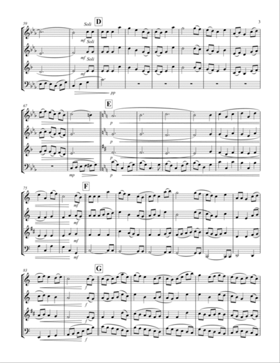 The Holly and the Ivy (for Woodwind Quartet) Woodwind Quartet scores gallery preview page 4