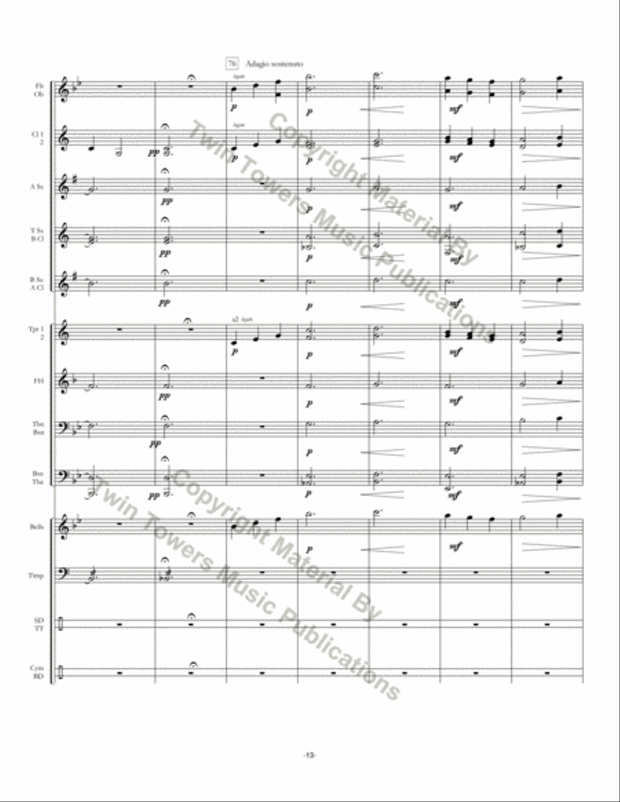 On An Old Gaelic Melody Concert Band scores gallery preview page 14