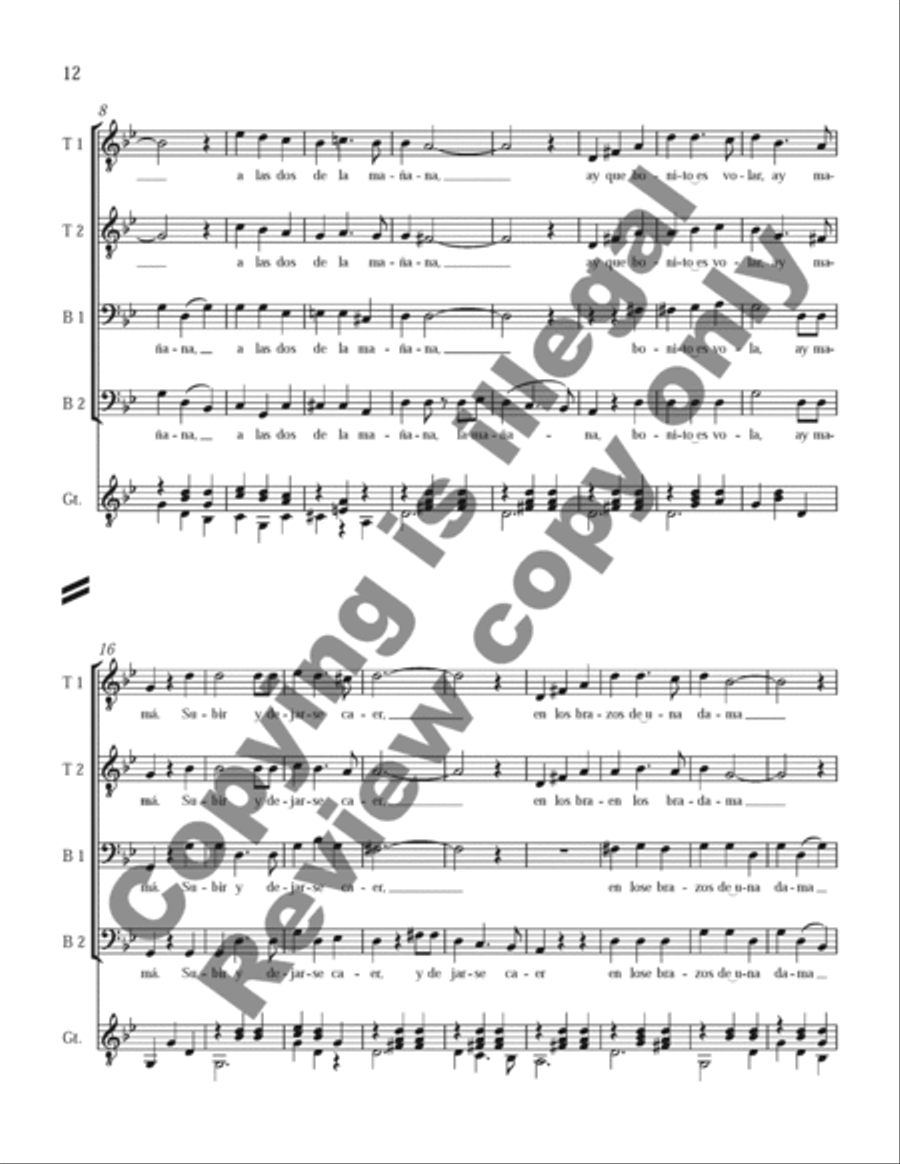 Three Mexican Folk Songs (TTBB Full Score) TTBB scores gallery preview page 17