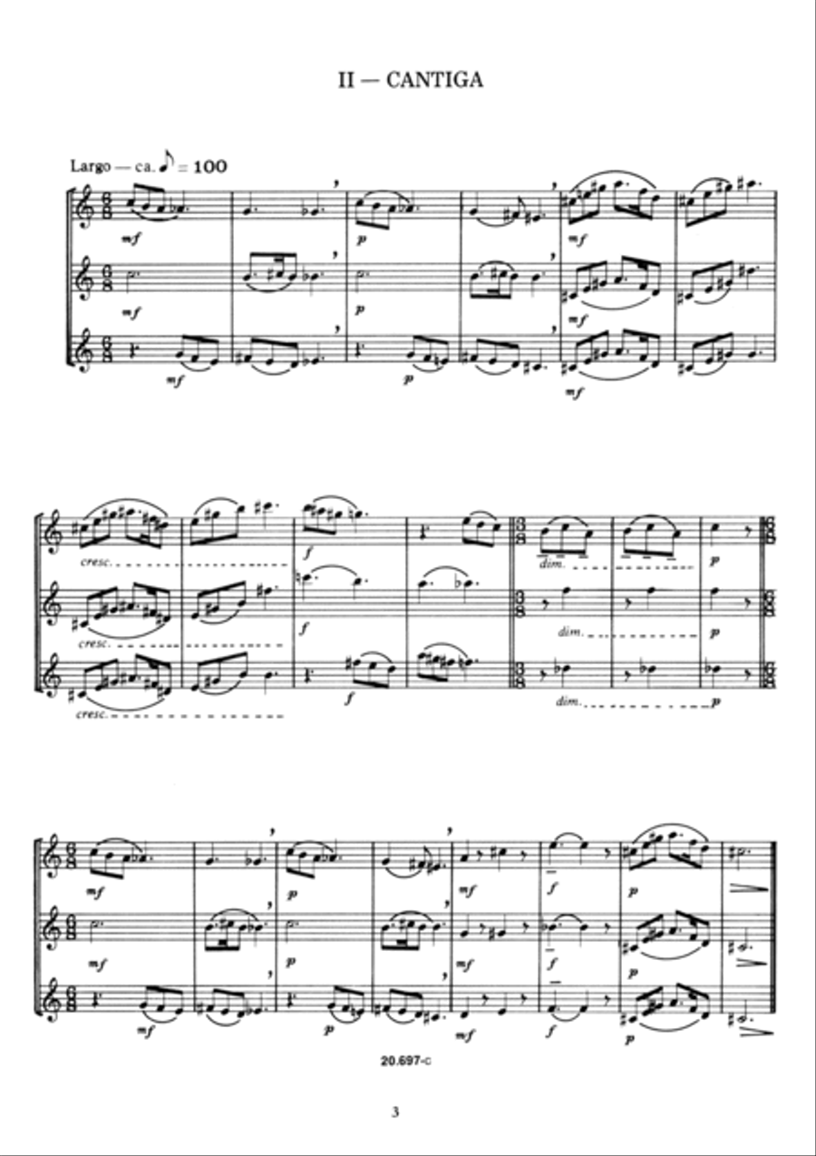 Em três flautas Woodwind Trio scores gallery preview page 5