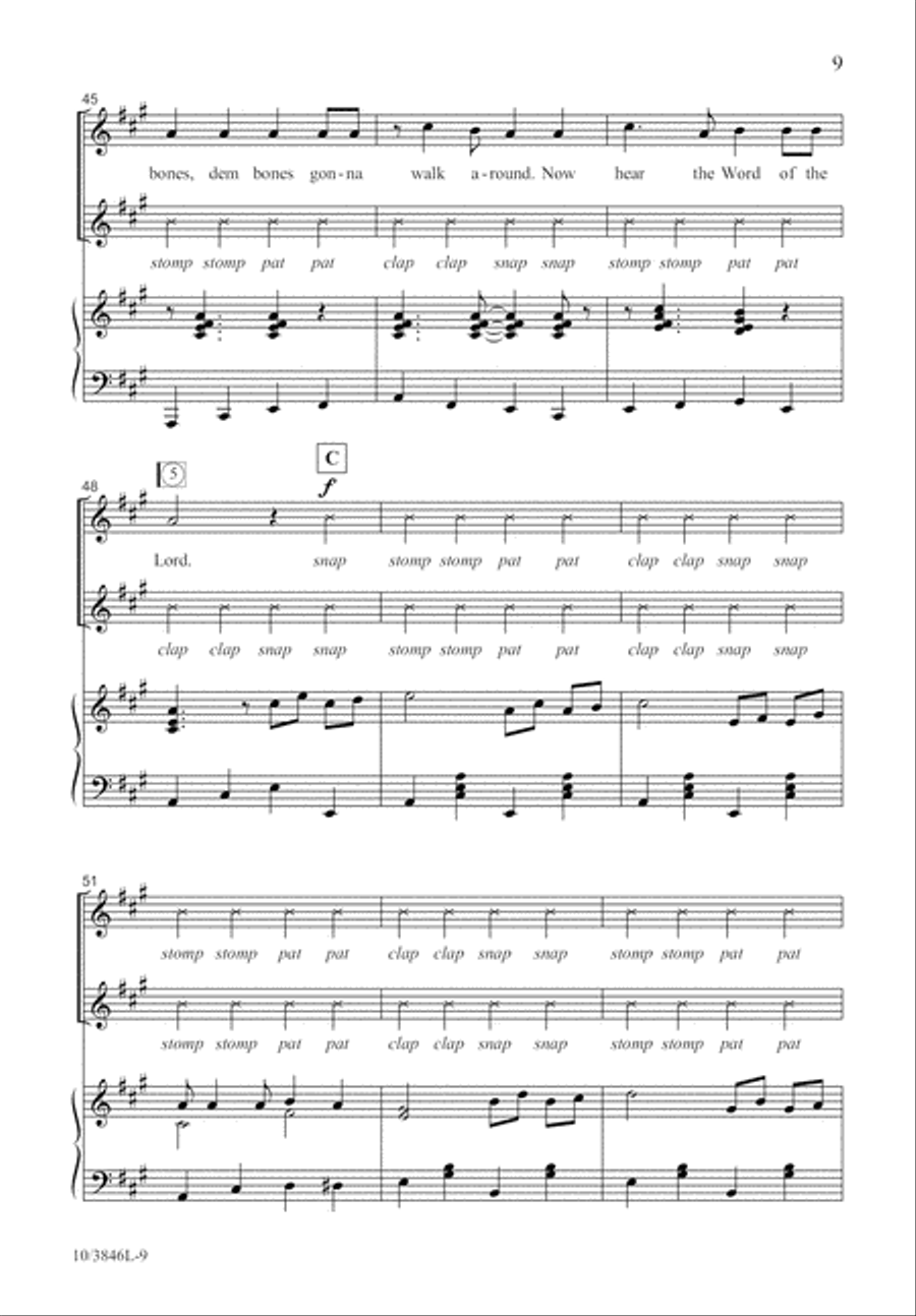 Dry Bones Dry Bones Unison Choir scores gallery preview page 10