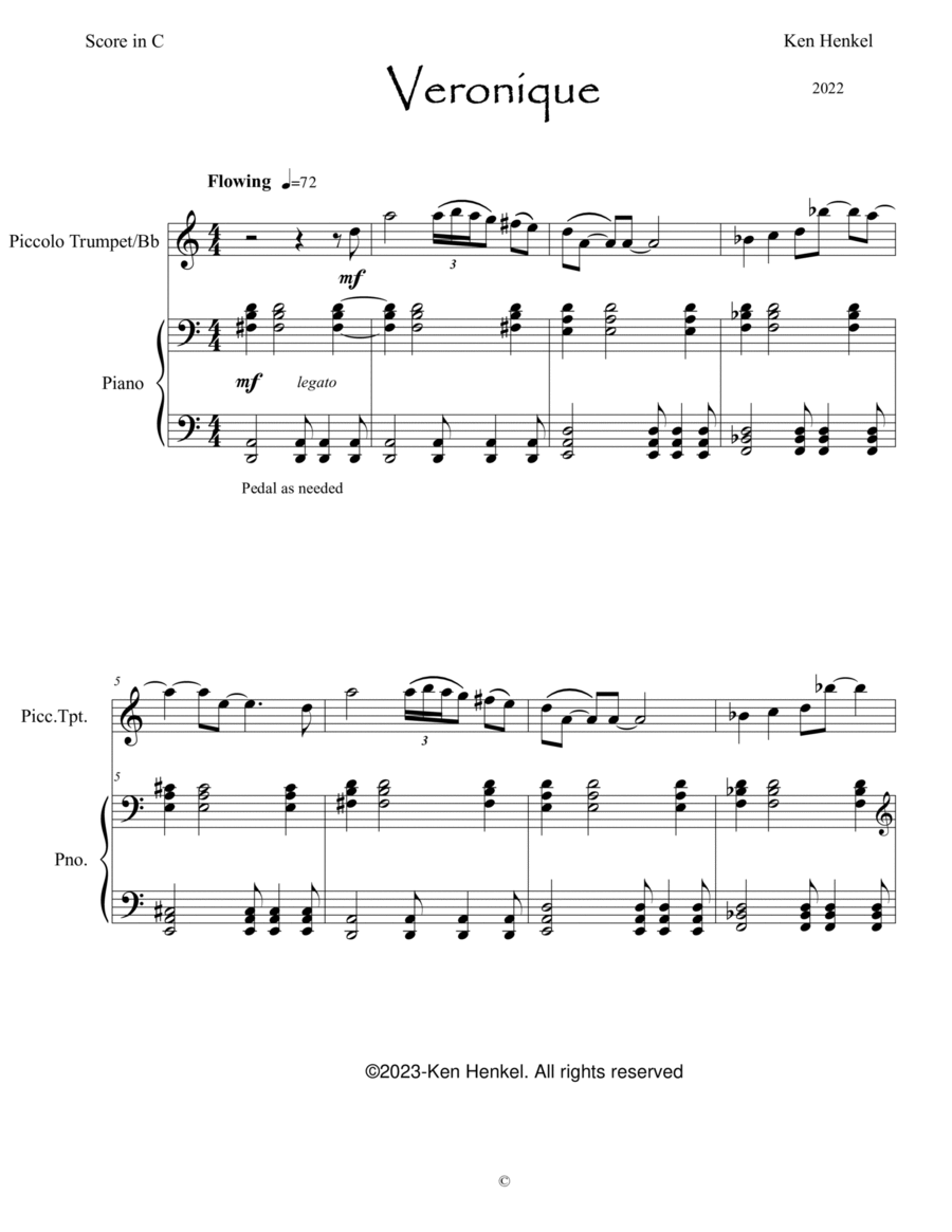 Veronique Piccolo Trumpet scores gallery preview page 1